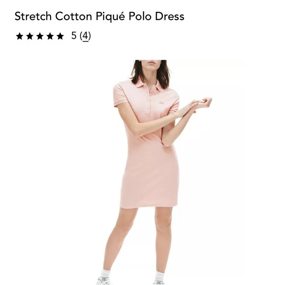 Lacoste Soft Pink Polo Dress SZ 34 - Picture 1 of 8